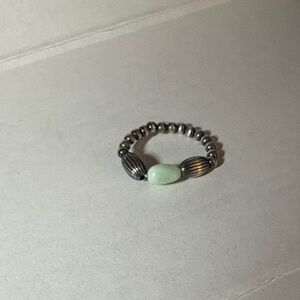 Sterling Silver stretch Paloma pearl southwestern ring